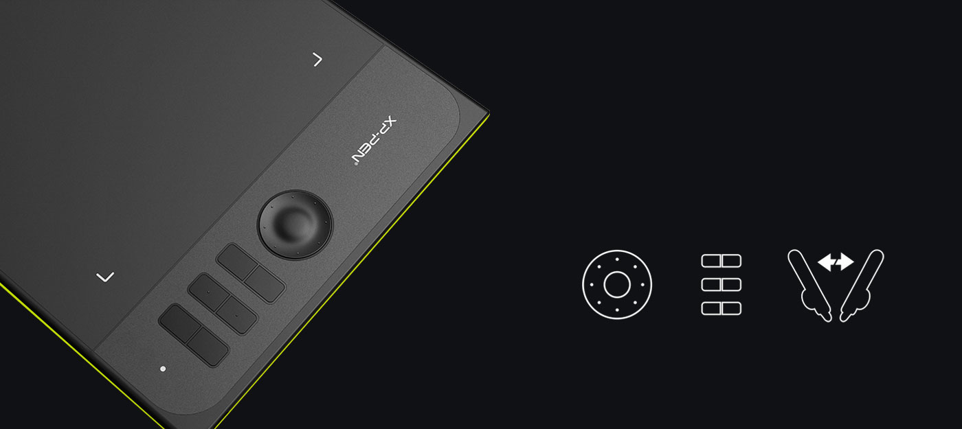 XP-Pen Star 06C come with 6 EXPRESS KEYS and 1 Dial