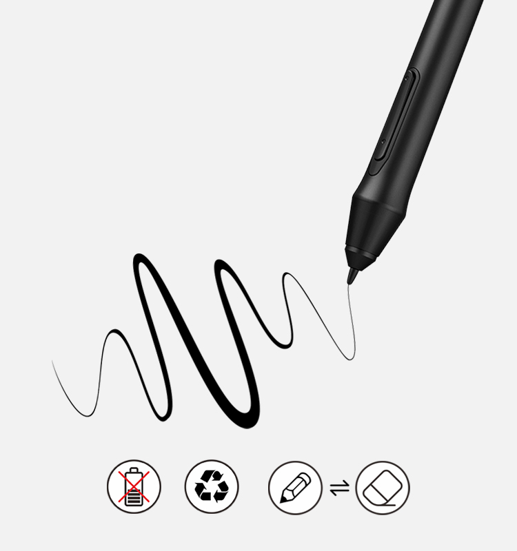 Passive Pen design of P05 stylus come with Deco 03 digital drawing pad