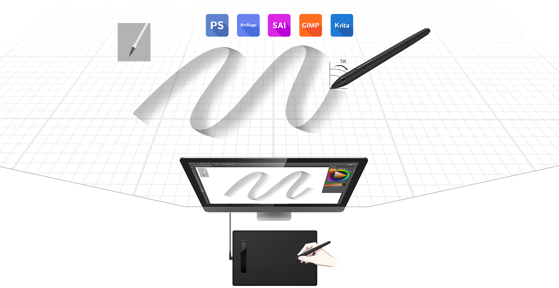 PH2 and PH3 digital pen stylus stylus supports up to 60 degrees of tilt function